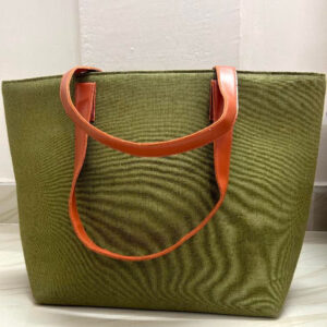 Green Coloured Jute Office Tote Bag
